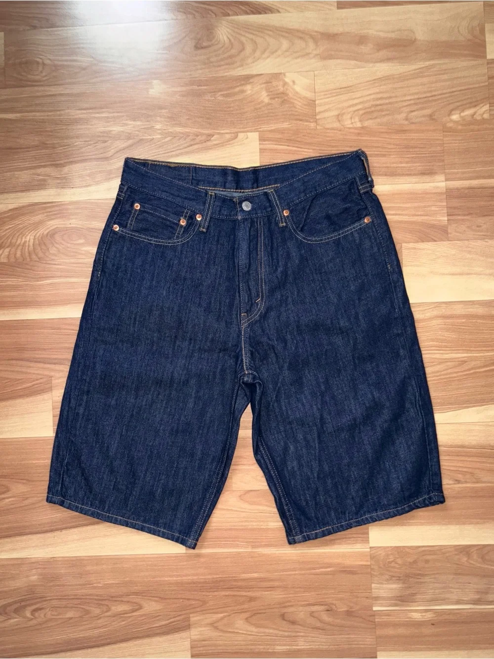 Levi’s Dark Wash 12” Denim Shorts Jorts Size 31 Festival Retro Vintage Style Y2K